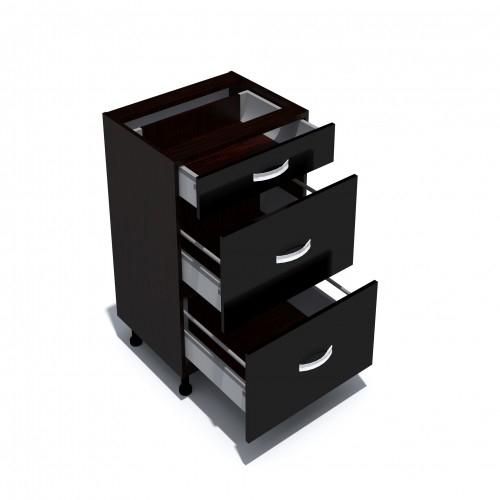 Corp inferior 50 cu 3 sertare metalice pentru greutate Zebra negru [2]