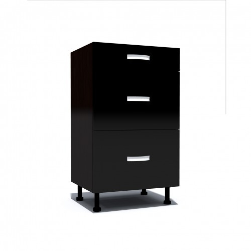 Corp inferior 50 cu 3 sertare metalice pentru greutate Zebra negru [1]