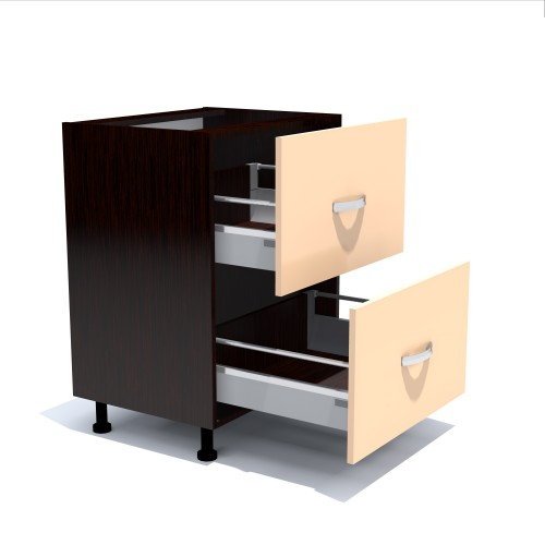 Corp inferior 60 cu 2 sertare metalice greutate Zebra cappuccino [2]