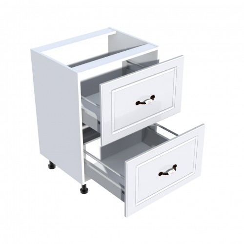 Corp inferior 60 cu 2 sertare metalice greutate Zebra MDF alb [2]