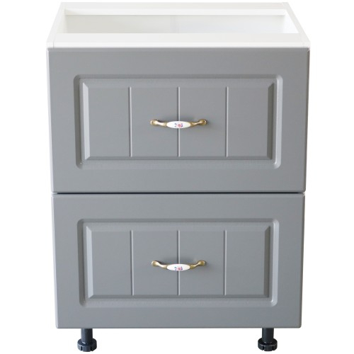 Corp inferior 60 cu 2 sertare metalice greutate Zebra MDF gri dungi [4]