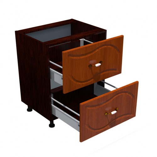 Corp inferior 60 cu 2 sertare metalice pentru greutate Zebra MDF frunza cedru [2]