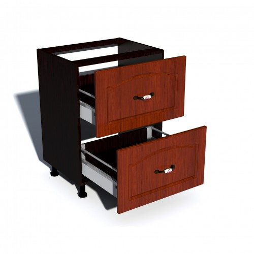 Corp inferior 60 cu 2 sertare metalice pentru greutate Zebra MDF mustata cedru [2]