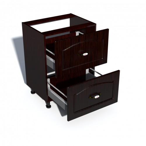 Corp inferior 60 cu 2 sertare metalice pentru greutate Zebra MDF mustata wenge [2]