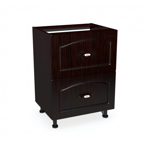 Corp inferior 60 cu 2 sertare metalice pentru greutate Zebra MDF mustata wenge [1]