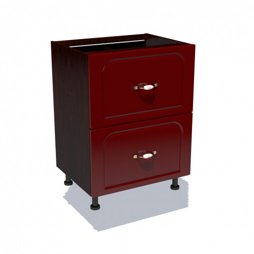 Corp inferior 60 cu 2 sertare metalice pentru greutate Zebra MDF tulip rosu [1]