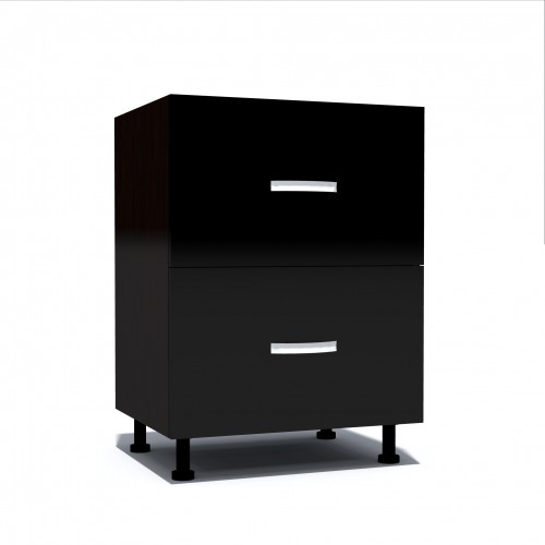 Corp inferior 60 cu 2 sertare metalice pentru greutate Zebra negru [1]