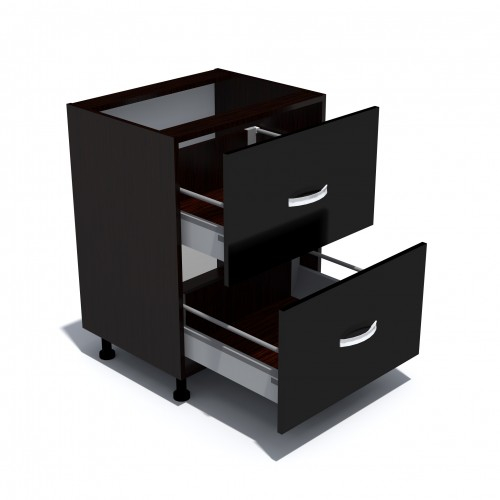 Corp inferior 60 cu 2 sertare metalice pentru greutate Zebra negru [2]