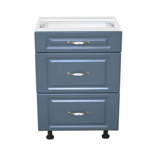 Corp inferior 60 cu 3 sertare metalice pentru greutate Zebra MDF Albastru [2]