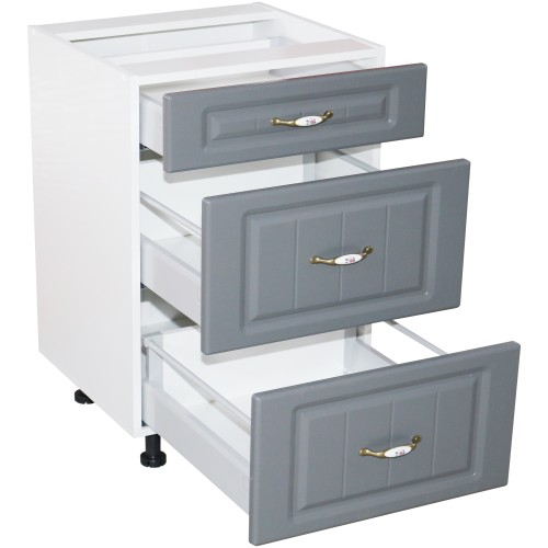 Corp inferior 60 cu 3 sertare metalice pentru greutate Zebra MDF gri dungi [3]