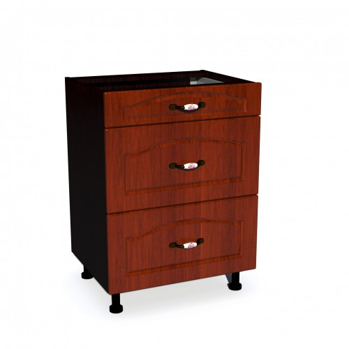 Corp inferior 60 cu 3 sertare metalice pentru greutate Zebra MDF mustata cedru [1]