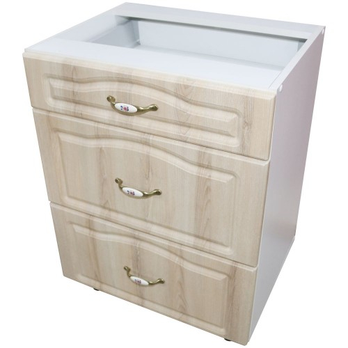 Corp inferior 60 cu 3 sertare metalice pentru greutate Zebra MDF sonoma mustata [1]