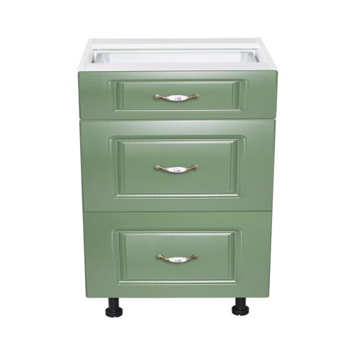 Corp inferior 60 cu 3 sertare metalice pentru greutate Zebra MDF Verde [2]