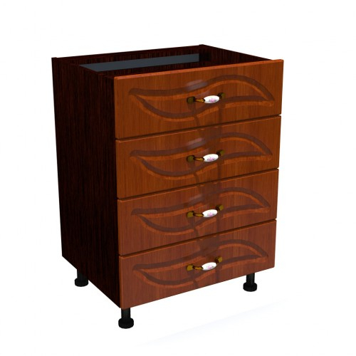 Corp inferior 60 cu 4 sertare Zebra MDF frunza cedru [1]