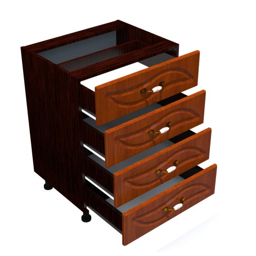 Corp inferior 60 cu 4 sertare Zebra MDF frunza cedru [2]