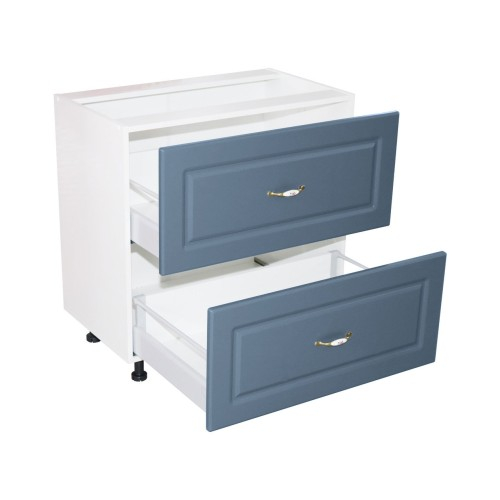 Corp inferior 80 cu 2 sertare metalice pentru greutate Zebra MDF albastru drept [3]