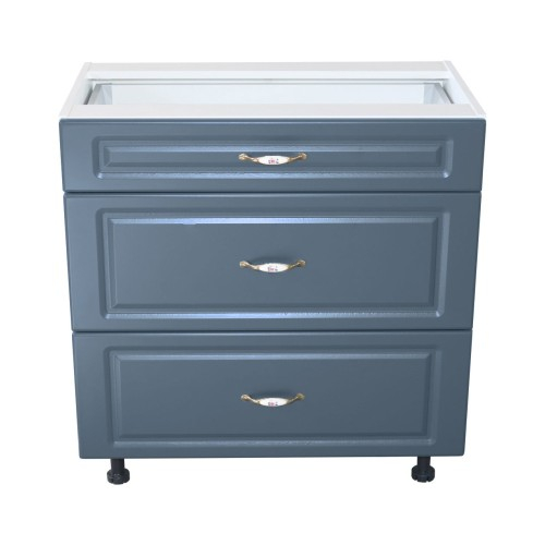 Corp inferior 80 cu 2 sertare metalice pentru greutate Zebra MDF albastru drept [2]