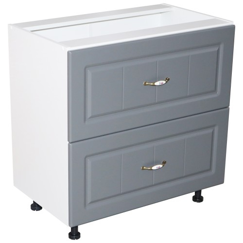 Corp inferior 80 cu 2 sertare metalice pentru greutate Zebra MDF gri dungi [1]