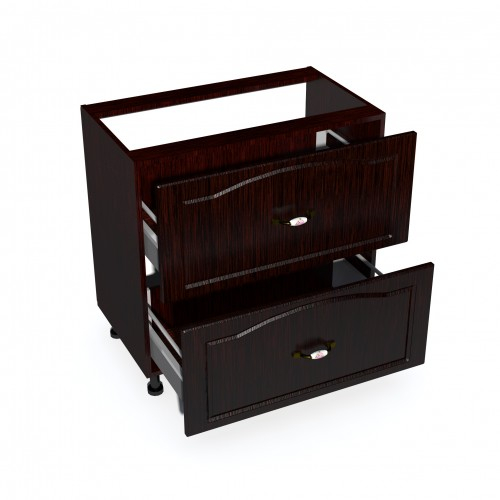 Corp inferior 80 cu 2 sertare metalice pentru greutate Zebra MDF mustata wenge [2]