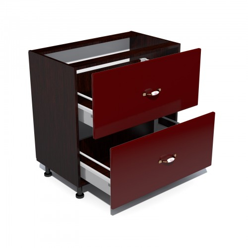 Corp inferior 80 cu 2 sertare metalice pentru greutate Zebra MDF rosu simplu [2]