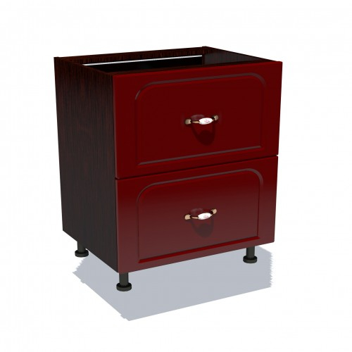 Corp inferior 80 cu 2 sertare metalice pentru greutate Zebra MDF tulip rosu [1]