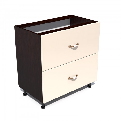 Corp inferior 80 cu 2 sertare metalice pentru greutate Zebra MDF vanilie simplu [1]