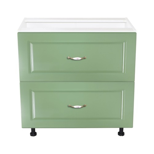 Corp inferior 80 cu 2 sertare metalice pentru greutate Zebra MDF verde drept [2]