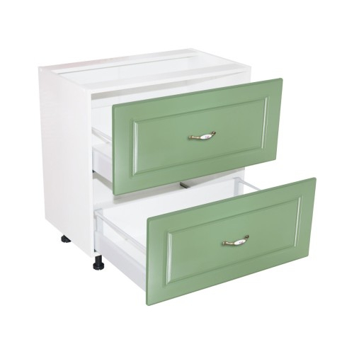 Corp inferior 80 cu 2 sertare metalice pentru greutate Zebra MDF verde drept [3]