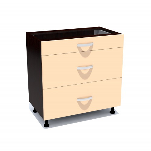 Corp inferior 80 cu 3 sertare metalice greutate Zebra cappuccino [1]