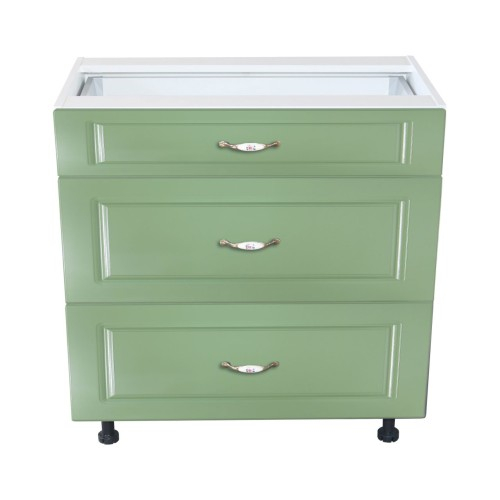 Corp inferior 80 cu 3 sertare metalice greutate Zebra MDF verde [2]