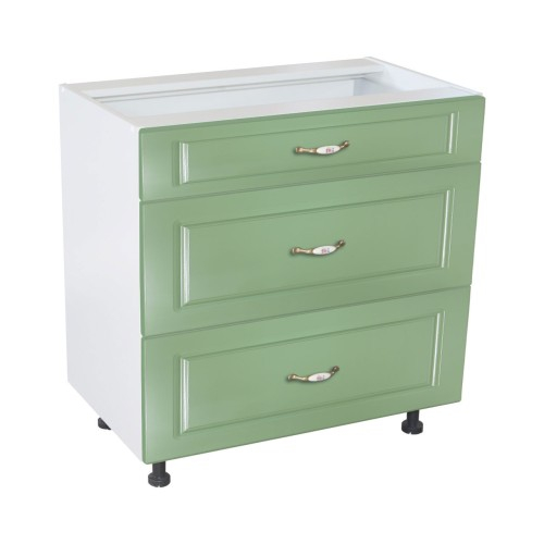 Corp inferior 80 cu 3 sertare metalice greutate Zebra MDF verde [1]