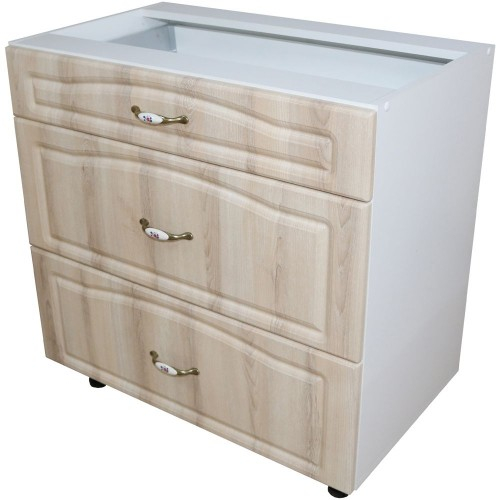 Corp inferior 80 cu 3 sertare metalice pentru greutate Zebra MDF sonoma mustata [1]