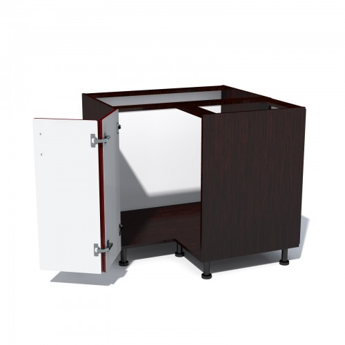 Corp inferior colt cu 2 usi Zebra MDF rosu simplu [2]