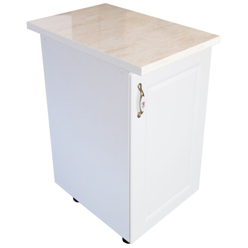 Corp inferior cu 1 usa Zebra, Alb/MDF Alb mat, cu blat Travertin, 40 x 85 x 60 cm [1]