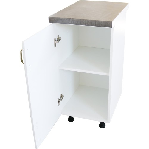 Corp inferior cu 1 Usa Zebra, Alb/MDF Alb mat, si blat Beton 40 x 85 x 60 [2]