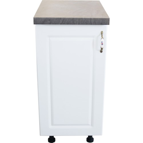 Corp inferior cu 1 Usa Zebra, Alb/MDF Alb mat, si blat Beton 40 x 85 x 60 [3]