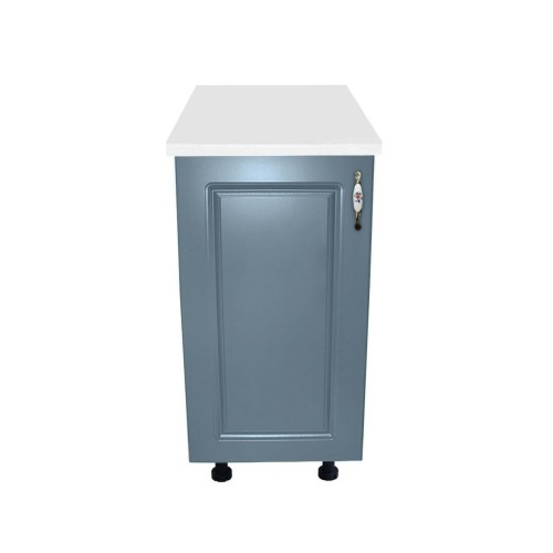 Corp inferior cu 1 Usa Zebra, Alb / MDF Albastru, si blat Alb 40 x 85 x 60 [1]