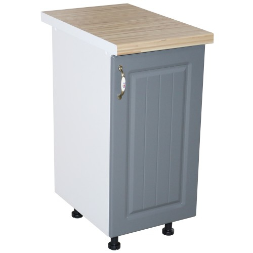 Corp inferior cu 1 Usa Zebra, Alb/MDF Gri, si blat Artar 40 x 85 x 60 [5]