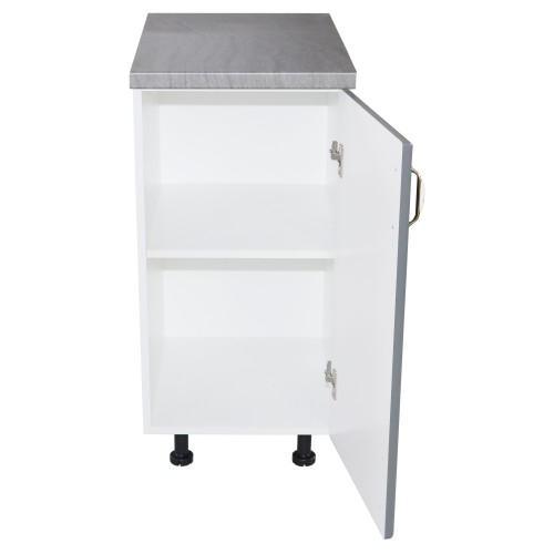 Corp inferior cu 1 Usa Zebra, Alb/MDF Gri, si blat Beton 40 x 85 x 60 [2]