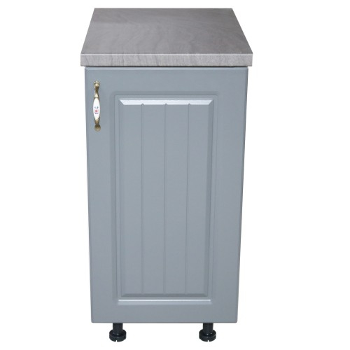 Corp inferior cu 1 Usa Zebra, Alb/MDF Gri, si blat Beton 40 x 85 x 60 [1]