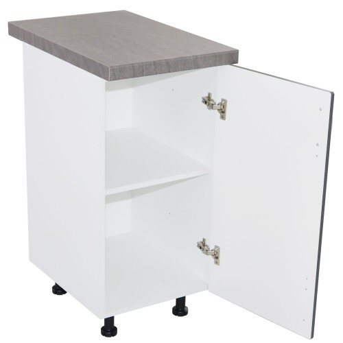 Corp inferior cu 1 Usa Zebra, Alb/MDF Gri, si blat Beton 40 x 85 x 60 [4]