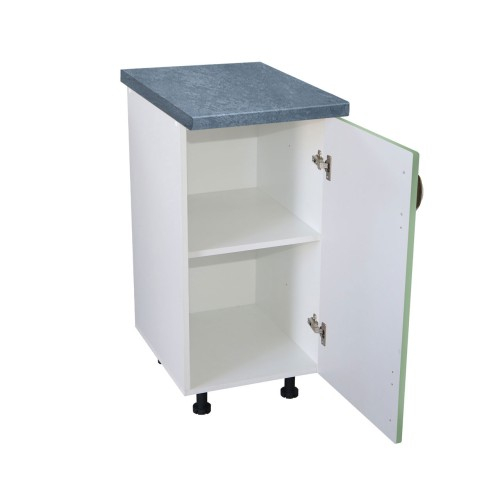 Corp inferior cu 1 Usa Zebra, Alb/MDF Verde si blat Beton 40 x 85 x 60 [3]