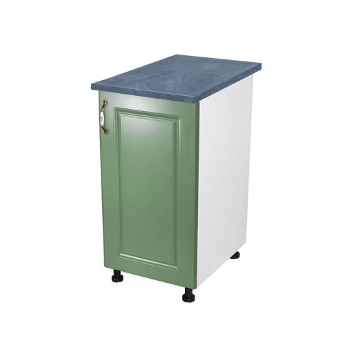 Corp inferior cu 1 Usa Zebra, Alb/MDF Verde si blat Beton 40 x 85 x 60 [2]