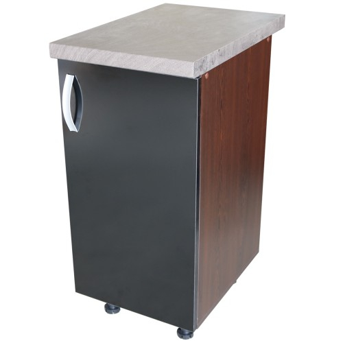 Corp inferior cu 1 Usa Zebra, Wenge / Negru si blat Beton 40 x 85 x 60 [2]