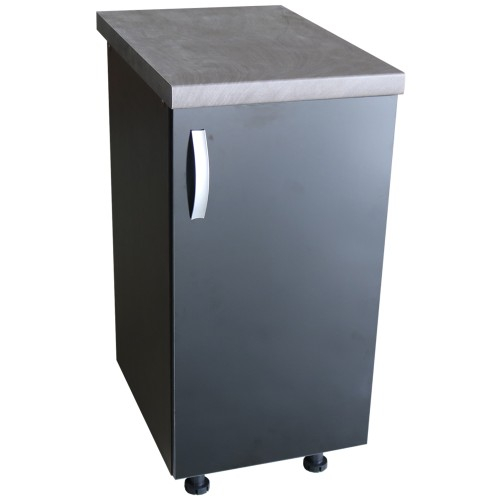 Corp inferior cu 1 Usa Zebra, Wenge / Negru si blat Beton 40 x 85 x 60 [1]