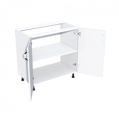 Corp inferior cu 2 usi 80 cm Zebra, Alba/MDF Alb Lucios, fara blat 80 x 82 x 50 [2]