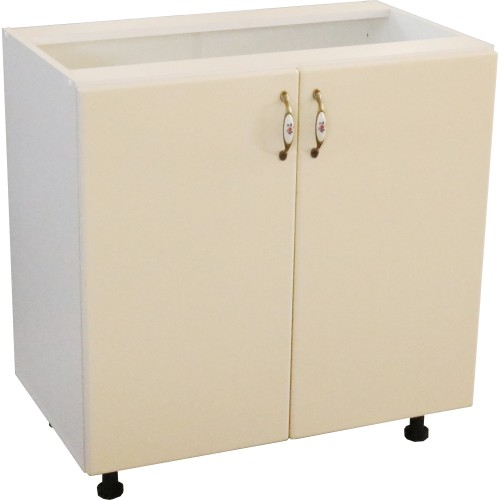 Corp inferior cu 2 usi 80 cm Zebra, Alba/MDF Vanilie, fara blat 80 x 82 x 50 [1]