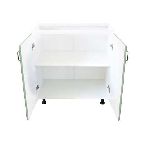 Corp inferior cu 2 usi 80 cm Zebra, Alba/MDF Verde, fara blat 80 x 82 x 50 [3]