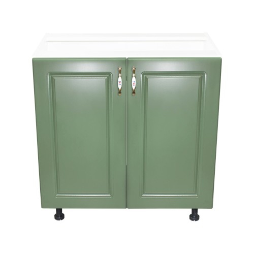 Corp inferior cu 2 usi 80 cm Zebra, Alba/MDF Verde, fara blat 80 x 82 x 50 [4]