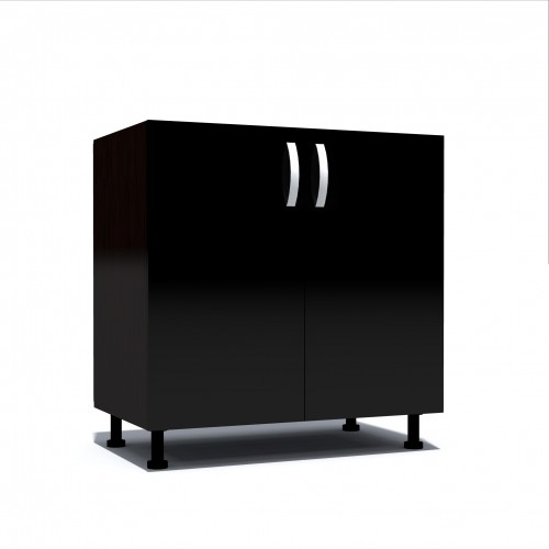 Corp inferior cu 2 usi 80 cm Zebra, Wenge/Negru, fara blat 80 x 82 x 50 [1]